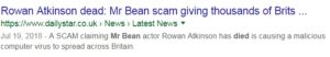 Rowan Atkinson clickbait news